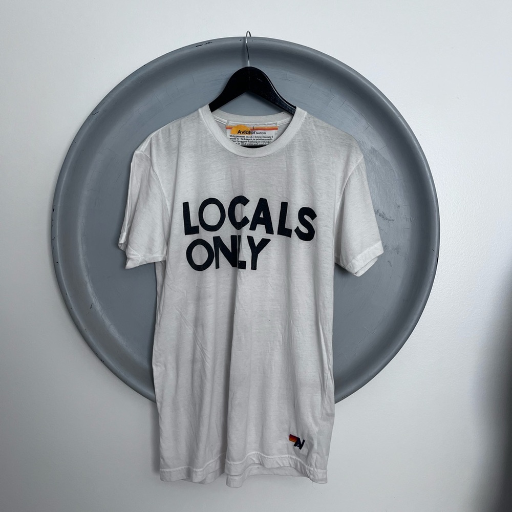 Aviator Nation White 'Locals Only' Tee